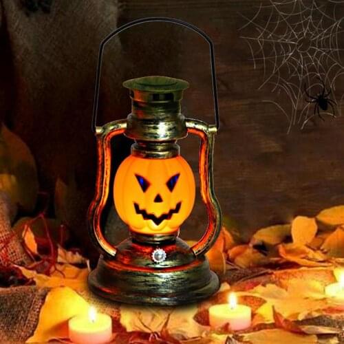 Vintage Solar Lights Halloween Pumpkin Hanging Lantern LED Solar Lights Waterproof LED Lamps Garden Light Halloween Decor Light