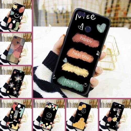 Back Cover For Huawei Y5 Y6 Y7 Prime 2018 Y9 2019 Smile Face Happy Soft Silicone Phone Case For Huawei Y3 Y5 Y6 Y7 2017 II Pro