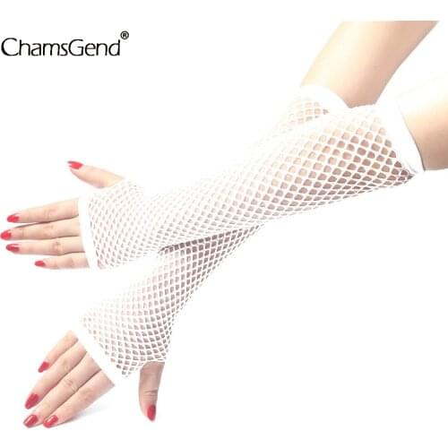 Punk Goth Lady Disco Dance Costume Lace Fingerless Mesh Fishnet Gloves Motorcycle Protection High Elasticity Gloves Freeshipping