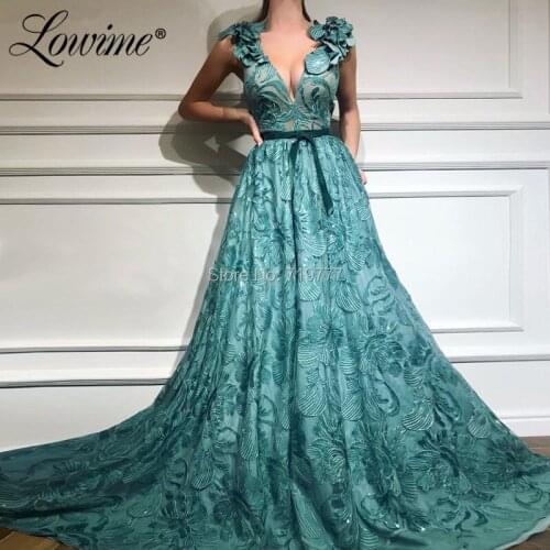 V Neck Formal Arabic Evening Dress Custom Robe De Soiree A Line Kaftans Elegant Wedding Party Dresses Long Cheap Prom Gown 2019