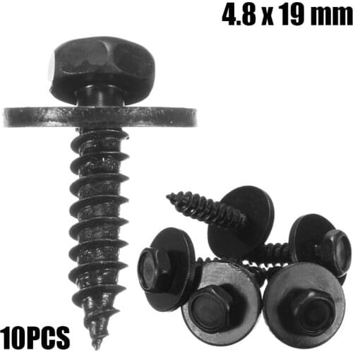 10Pcs 4.8 x 19 mm Self Tapping Tapper Screw And Washer Engine Cover Undertray Splash Guard Wheel Screws Fastener Clips For BMW