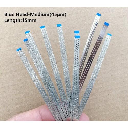 3~20Pcs Dental Metal Holes Polishing Finishing Stick Finisher BLUE Head Medium Sand Adjacent Side Emery Bars Strip Single Side