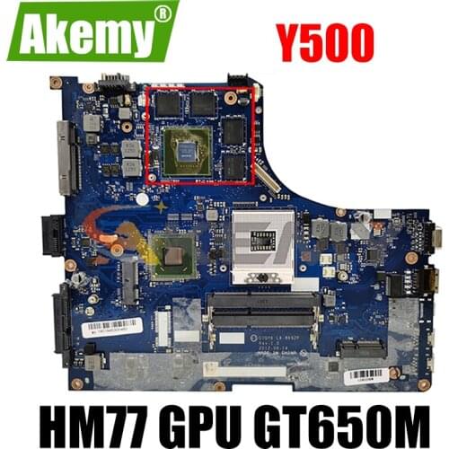 Akemy For Lenovo Y500 Y500N Laptop Motherboard QIQY6 LA-8692P PGA989 HM77 DDR3 GPU GT650M 2GB 100% Test Work