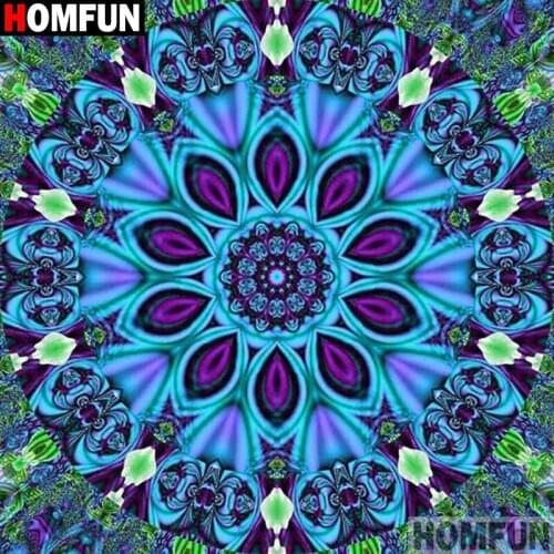 Homfun Full Square/Round Drill 5D DIY Diamond Painting "Mandala flower" 3D Embroidery Cross Stitch Home Decor Gift A11347