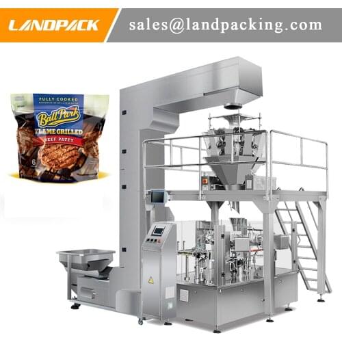 Beef Patty Automatic Vertical Zipper Bag Rotary Packaging Machine