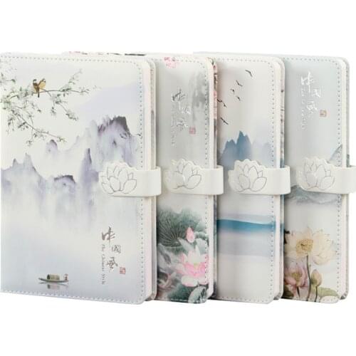 Color Inside Page Notebook Chinese Style Creative Hardcover Diary Books Weekly Planner Handbook Scrapbook Beautiful Gift 32K