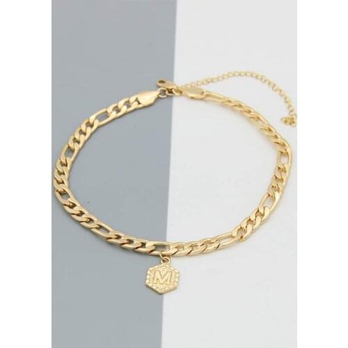 Exquesite 26 Letters anklets women adjustable golden anklets chain men unisex foot bracelets metal bracelets on the leg jewelry