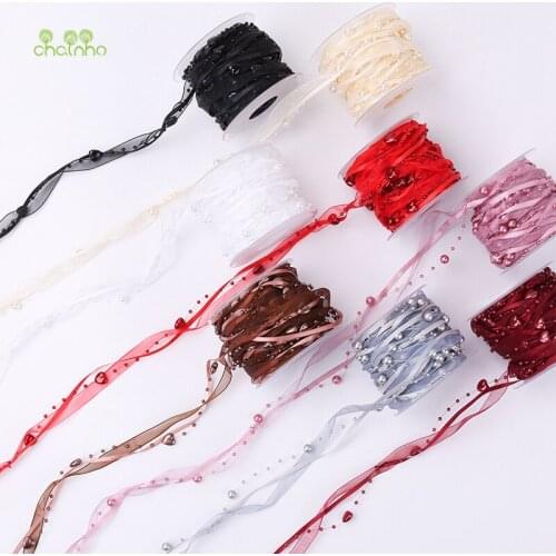 Chainho,10 Meter,High quality,Pearl Ribbon Series For DIY Handmade Gifts,Flower,Crafts Packing,Wedding,Hair Accessories,HB089