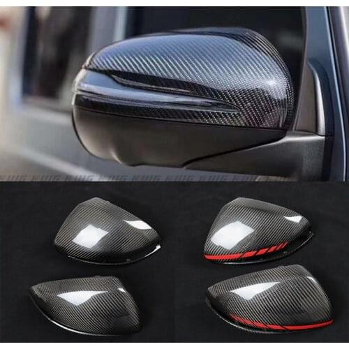 Real Carbon Fiber style Rearview Mirror Cover For Benz W205 W222 W213 W238 X205 X253 C217 W463 C253 W253 GLC AMG Red line Style