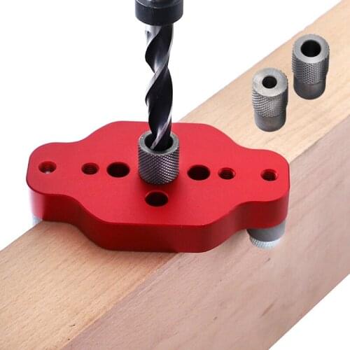 Woodworking Pocket Hole Jig 6/8/10mm Vertical Drilling Locator Wood Dowelling Self Centering Drill Guide Kit Hole Puncher Tools