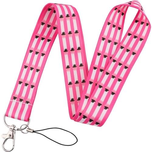 ER1127 Pink Mushroom Creative Lanyard Badge ID Lanyards Mobile Phone Rope Key Lanyard Neck Straps Accessories