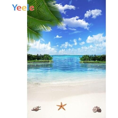 Summer Tropical Sea Ocean Seaside Beach Palm Tree Baby Portrait Backdrop Photography Background For Photo Shoot Vinyl Photophone