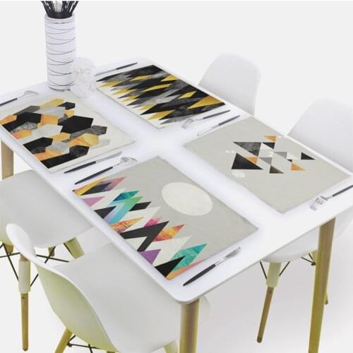 Geometric Triangle Pattern Fabric Napkin Napkin Fabric Living Room Decoration Placemat Set De Table Mat Servilletas De Tela