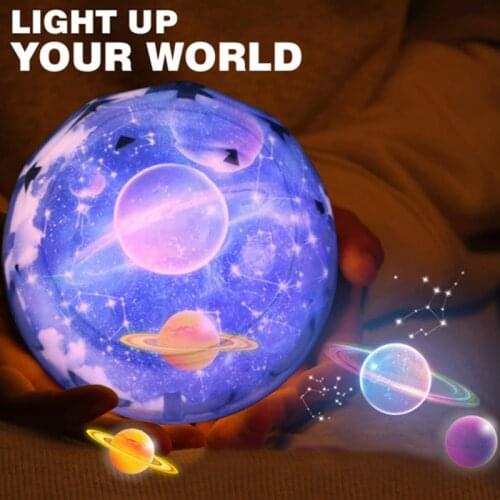 Colorful Rotate Flashing Star Kids Baby Christmas GiftStarry Sky Night Light Planet Magic Projector Earth Universe LED Lamp