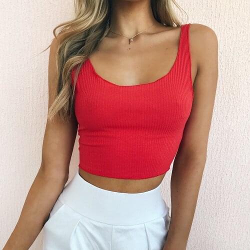 Summer Tops 2021 Sleeveless Tops Shirt Blouse Women Basic Casual Clubwear Sexy Vest Plain Tops Vest Ladies Tank Top For Clubwear