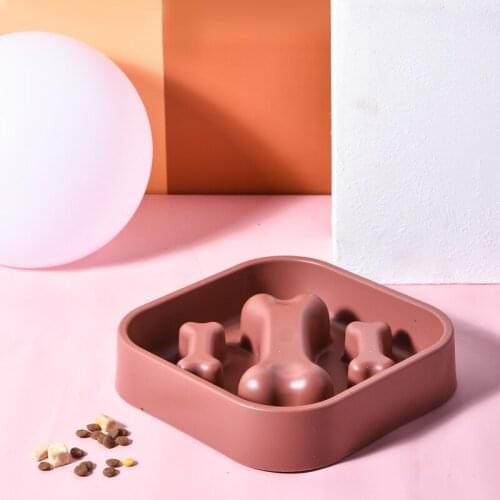Pet Cats and Dogs Bone Slow Food Bowl Food Grade Plastic Pet Dog Cat Food Bowl, Anti-choke Slow Food Dog Bowl for Cats and Dogs