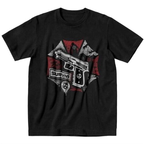 Grunge Umbrella Corporation T-shirt Men Fashion T Shirt Short Sleeve 100% Cotton Survive The City Tshirt Cool Tees Tops