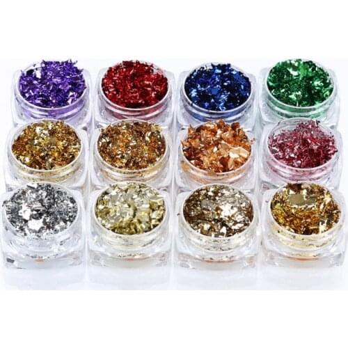 12 Color Gold Silver Color Foil Paper Sequins Resin Mold Fillings Resin Jewelry Making High Quality and Brand New