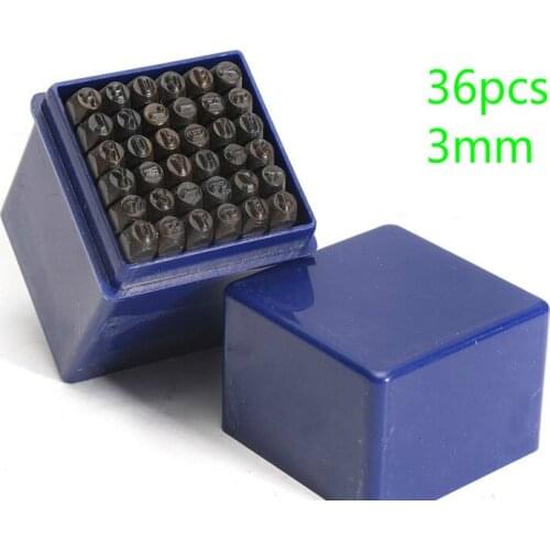 36Pcs 3mm 1/8" Metal Alphanumeric Letter and Capital Number Stamp Die Punch Set for DIY Belt Leathercraft Tools Free Shipping