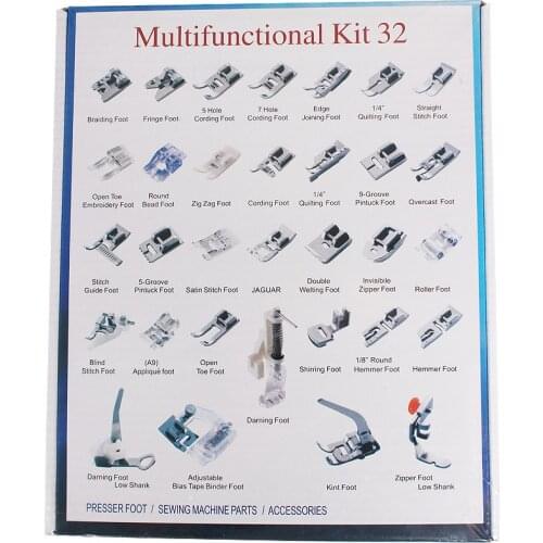 Wholesale 40set/lot Household Sewing Machine Presser Foot Feet Kits Set 32pcs For Brother Singer Janome TOOL-7302683