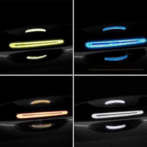 Car Door Handle Stickers 5D Reflective Carbon Fiber Warning Tape For Nissan Qashqai J11 J10 Honda Civic Fit Crv Skoda Octavia A7