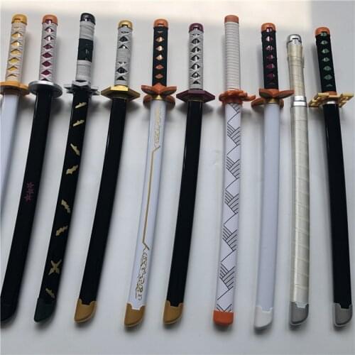 Kimetsu no Yaiba Sword Weapon Demon Slayer Tomioka Giyuu Kamado Tanjirou Cosplay Sword Ninja Knife wood Weapon Prop 80cm