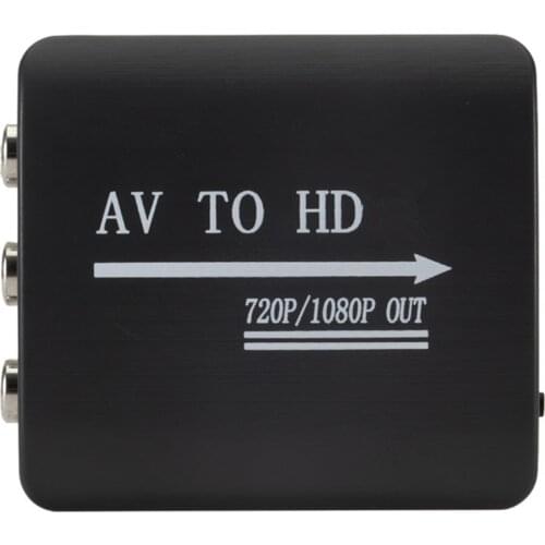 AV To HDMI-Compatible Converter AV2HDMI Adapter 1080P RCA AV To HDMI-Compatible Video Adapter HD Converter BLACK