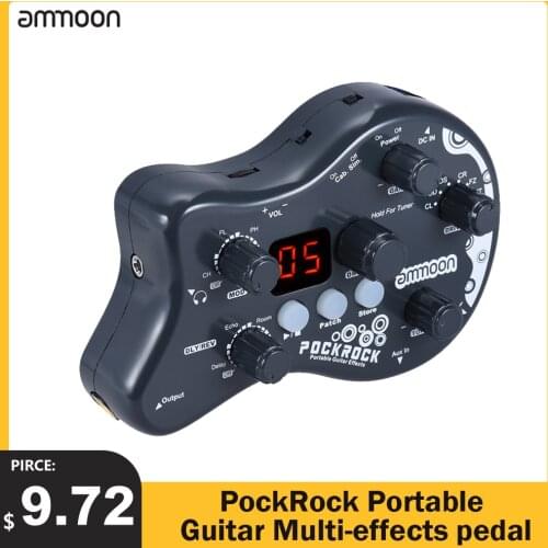 Ammoon PockRock Portable Guitar Multi-effects Processor Effect Pedal 15 Effect 40 Drum Rhythms Tuning Function guitar pedal