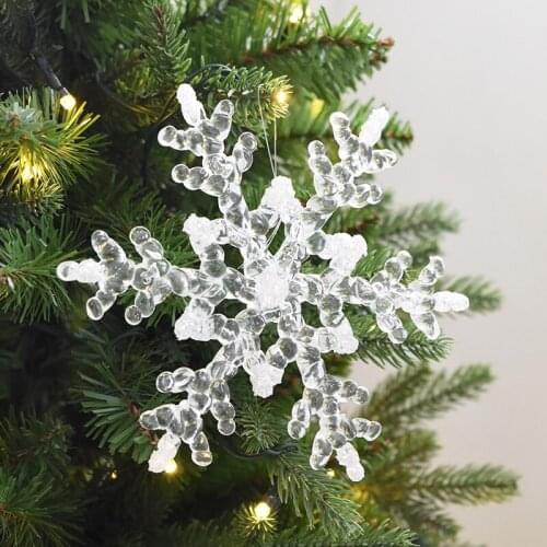 Transparent Acrylic Crystal Christmas Snowflake Decoration Pendant Supplies 12cm15cm Acrylic Snowflake Single