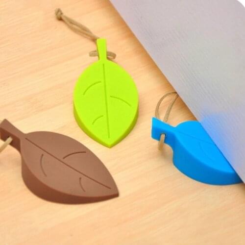 Silicone Door Stop Creative Leaf Design Safety Door Stop Door Plug Children Anti-Pinch Hand Home Anti-Theft Door Holder