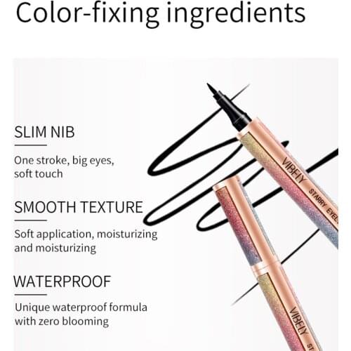 VIBELY Super Slim Black Liquid Eyeliner Pen Waterproof Long-lasting Eye Liners Gel Eyeliner Pen Makeup Tool for Women men