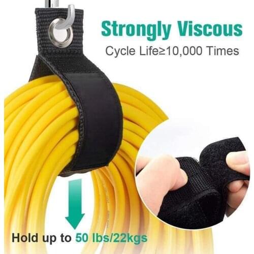 Heavy Duty Storage Straps Hook Extension Cord Holder Hook and Loop Cable Tie Hose Rope Wrap Hanger Fit Garage Pool for Home