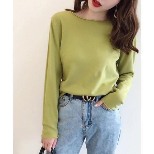Thin pullover sweater Woman Knitted loose sweater 2020 Autumn Tops casual Female Winter Jumper White Black Ladies sweater Femme