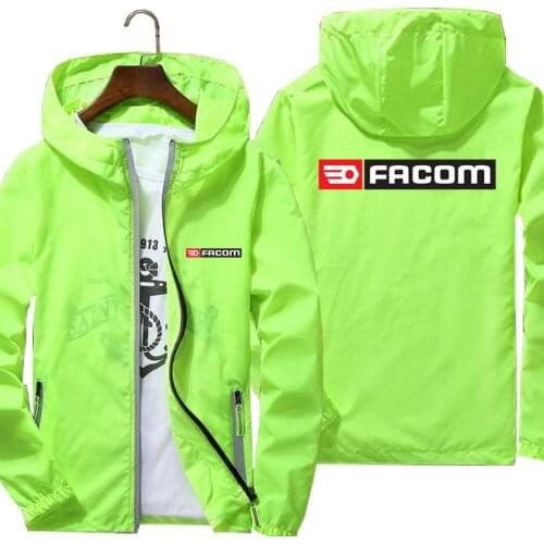 Mens Facom Professionnels Tools Zipper Facom Beach Cycling Camping Windbreaker Skin Ultra Light Sports Pilot Hooded Jacket 7XL