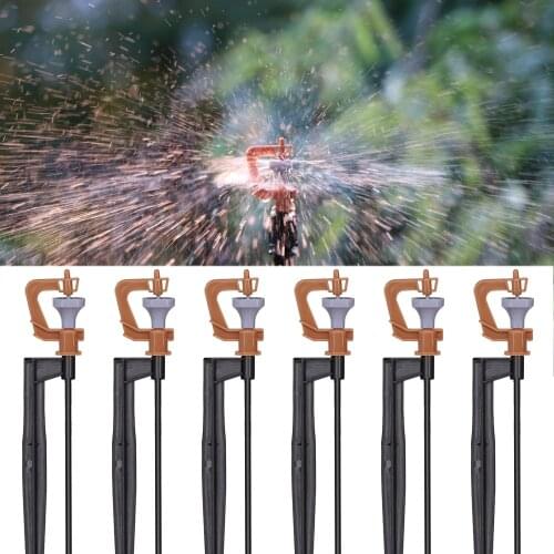 RBCFHl Rotating Sprinkler 360 Degrees Micro Spinning Spayers Nozzles w/ Barb 4/7 Hose Garden Dirp Irrigation Watering System