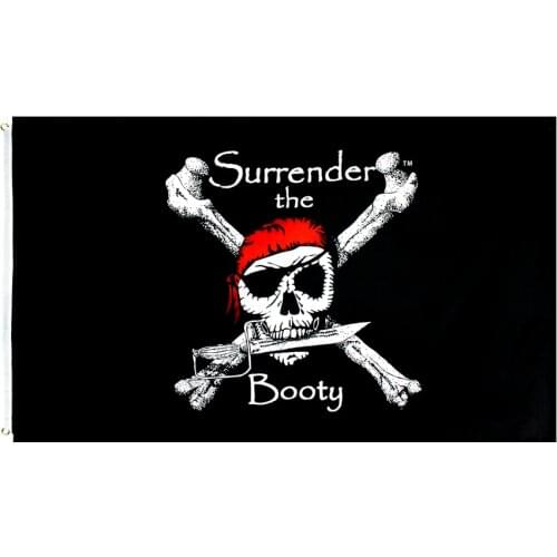 Yehoy 90*150cm Pirate Jolly Roger banner Surrender The Booty Flag