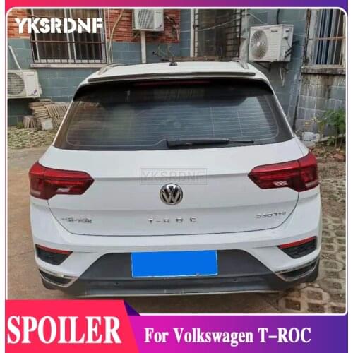 YKSRDNF High Quality ABS Plastic Primer Color Gloss Black Maxton Style Rear Roof Spoiler For Volkswagen T-ROC 2018 2019 2020
