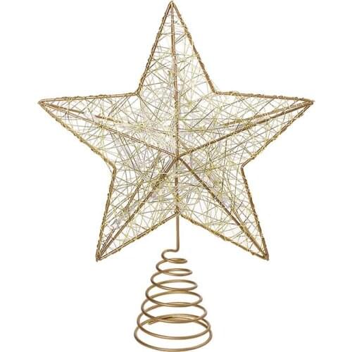 Iron Christmas Tree Topper Luminous Star Shape Treetop Decor For Home Party Xmas Tree Topper Star