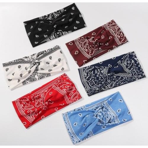 6 PCS Headbands For Women Elastic Bandana Pattern Cotton Headbands Yoga Sports Hair bands Hair Accessories Dress Girls Fashion