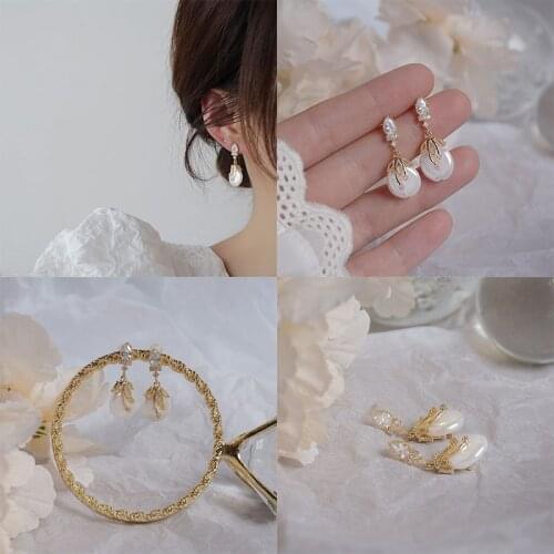 Earring Wedding Jewelry Elegant Bohemia Women Pearl Earrings Luxury Zirconia Gold Stud for Bridal Christmas Gift