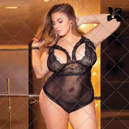 Ladies Bodysuit Body Harness Lingerie Sexy for Fat Women Leotard See Through Plus Size Sleepwear Seduction Nightgown Sexi