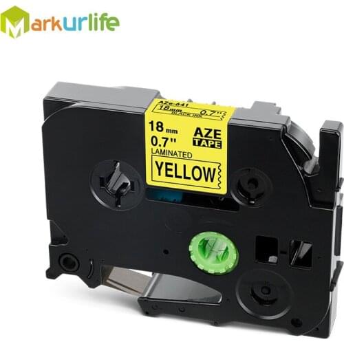 1 Pack Laminated Tape TZE641 Tze641 TZe-641 Compatible for Brother P-Touch Labeler Adhensive tze641(Black on Yellow, 18mm x 8m)