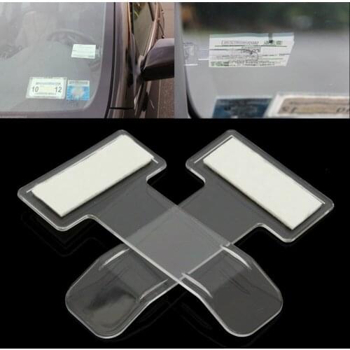 2pcs Car Invoice Ticket Folder Plastic Portable Vehicle Parking Ticket Permit Holder Clip Sticker Auto Windscreen Window Holder