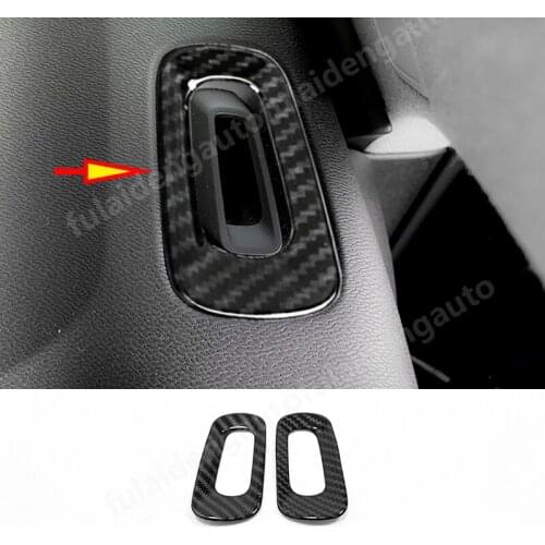 2pcs For Volvo XC40 2019-2020 Carbon Fiber ABS Matte Interior Dashboard Air Outlet Vent Trim Car Styling Accessories