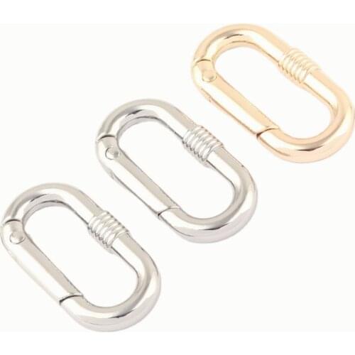 25mm Gold Spring Round Oval O Ring Gate Jewelry Charm Snap Hook,Metal Purse Handbag Hardware Bag Push Clasp Webbing Clip Spring
