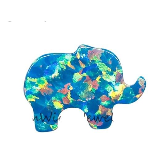 50PCS/lot 8x11mm fashion Hollow little elephant Opal Synthetic Hollow Fire Opal for DIY Jewelry Necklace Lab created opal beads