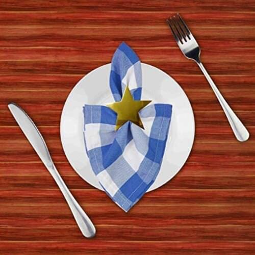 6 Pcs 4.5 cm Gold Five-Pointed Star Napkin Ring, Christmas Napkin Ring Suitable for Holiday Parties, Dinners, Wedding Receptions