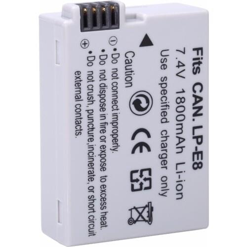PROBTY 1pcs 1800mAh LP-E8 LP E8 LPE8 Camera Battery Batteries AKKU Pack For Canon EOS 550D 600D 650D 700D Rebel X4 X5 X6i X7