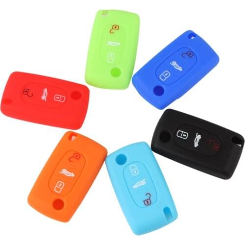 3 Buttons Remote Car Key Fob Case Silicone Cover Keyless Entry Transmitter Auto Key Case for CITROEN C2 C3 C4 C5 C6 Picasso