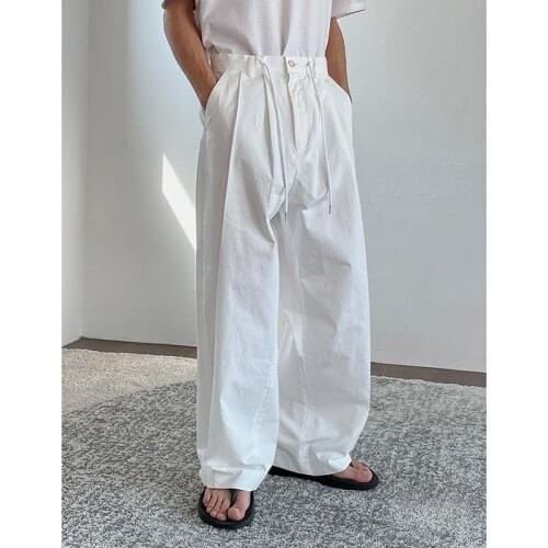 Black/white Casual Pants Mens Fashion Loose Straight-leg Pants Men Streetwear Oversize Wide-leg Pants Mens Trousers M-XL